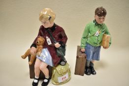 Two limited edition Royal Doulton figures from the children of the Blitz,girl evacuee 5306/9500