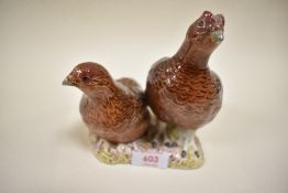 Beswick Grouse pair,2063 red brown gloss.