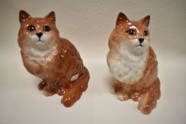 Two Beswick tabby cat figures both no 1867