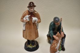 Two Royal Doulton figure studies the Master HN 2325 and Lambing time Hn1890