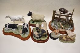 Five Border Fine Arts studies including County Show Sheep, Sheep Breeds Chewing the Cud and Tiger