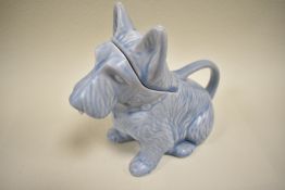 A matt blue 'Doggy' teapot having Sylvac styling.