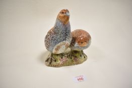 Beswick Partridge pair,2064 red brown gloss.