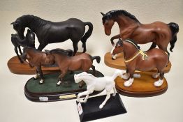 A Royal doulton shire horse, Spirit of love, spirit of freedom and Beswick spring time.