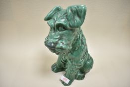 A large green Sylvac terrier 1580 impressed to underside.