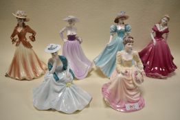 Coalport ladies of fashion; Belinda, Lady in Love,Demetria, Hayley, Joan and Kathleen sold with