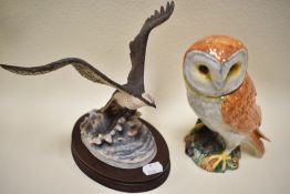A Beswick study of a barn owl 2026 and a Border fine arts study of a Osprey