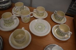 A selection of mid century tea cups and saucers by Hornsea Pottery in the Fleur design