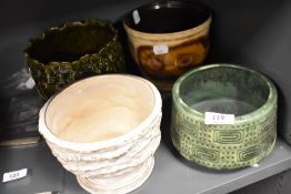 A group of four West German pottery planters
