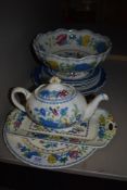 A selection of ceramics inclduing blue and white ware plates and Masons Regency