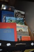 A selection of vintage text and reference books relating to the Royal Family and the Queen