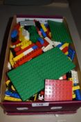 A shoe box of vintage childrens lego