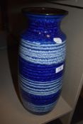 A mid century vase by West German pottery marked 239 41 in two tone blue and white design
