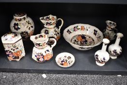Nine items of Masons 'Mandarin' included are jugs,ginger jar ,bowl etc.