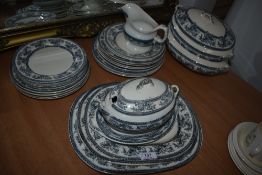 A part dinner service having blue and white design