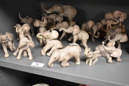 A large collection of elephant figurines ,predominantly Lenox 1993, all in varying poses.