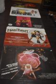 Five original vintage movie film poster quads including Mc Vicar, The Main Event, The Rose, The