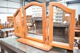 A modern pine dressing table mirror