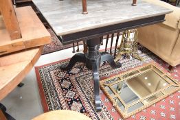 A modern Sia pedestal table, having square top, approx. 81 x 81cm