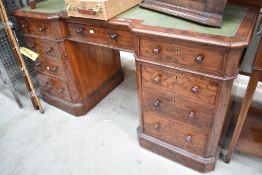 A 19th Century mahogany pedestal desk