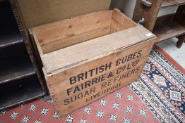 A vintage sugar cubes crate