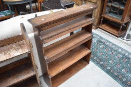 A Victorian mahogany wall shelf, in the waterfall style, width approx. 84cm