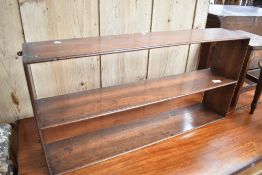 A Victorian mahogany wall shelf, width approx. 76cm