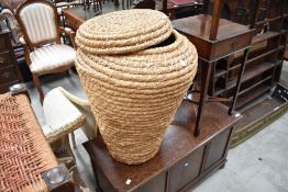 A woven grass snake-charmers basket
