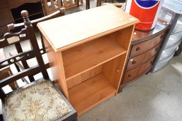 A modern pine and laminate bookshelf