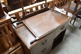 A late Victorian stained frame dressing table