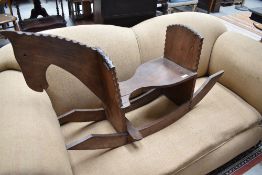 An interesting craftsman made solid frame childs rocker