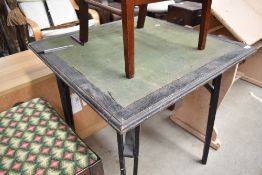 A traditional folding card table
