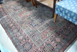 A traditional carpet square, cut piece to one edge