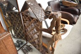 A tribal art style wine rack