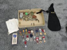 A collection of WW1 and Masonic Medals to ST Tame & GB Tame includes 4 Silver Masonic Jewells & 5
