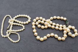 Two strings of pearls including baroque style