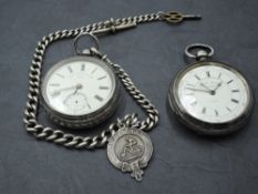 A small brown suede case containing a Victorian key wound chronograph pocket watch no:62136 having a