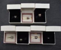 A selection of Pandora and similar charms including 'Best Friends,' heart, etc