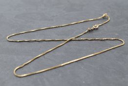 A 9ct gold box chain, approx 18' & approx 2.7g
