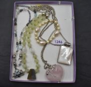 Four HM silver/white metal pendants stamped 925 of Artisan style, including Shankari (Indonesia)