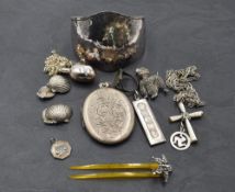 A selection of HM silver and white metal jewellery stamped 925 including cufflinks in the form of