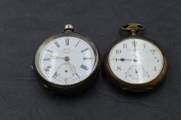 Two Continental silver pocket watches including Kay's Perfection Lever and Union Horlogere (AF)