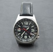 A gent's wrist watch by Torgoen having a luminous baton and Arabic numeral dial and perimeter dial