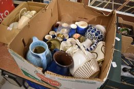 A selection of ceramics including art deco vase