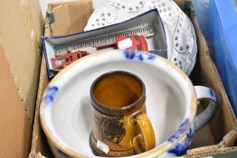 A selection of ceramics and a Dinky fire engine