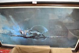 A vintage print of a spitfire aeroplane