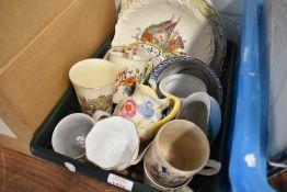 A selection of coronation wares and cups