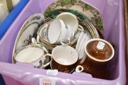 A selection of ceramics including Duchess tea service