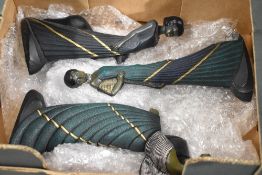 Three mahogany princess figures