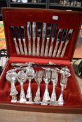 A canteen of polished cutlery by Newbridge and similar fish serving canteen